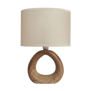 Lampka nocna stołowa beż imitacja drewna GOLF E14 WALNUT IDEUS - 03205.jpg