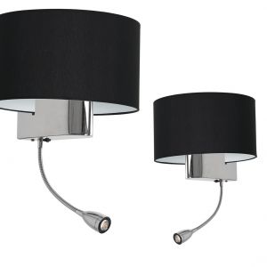 Milagro kinkiet Casino E27 + LED 1W 4000K czarny/chrom ML6378 - ml6378_18288_0.jpg