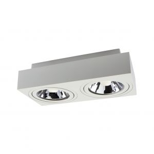 Oprawa sufitowa ruchoma natynkowa AR111 GU10 MIRORA 250V IP20 293X145X 85mm BIAŁY prostokątna ruchoma  SLIP005049 Spectrum Led - slip005049,img01.jpg