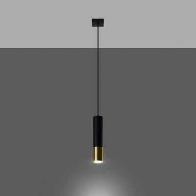 Sollux Lampa wisząca Loopez 1 czarny/złoty SL.0952 (SL.0952)
