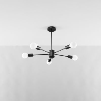 Sollux Żyrandol LANGO 5 czarny SL.1022 (SL.1022)