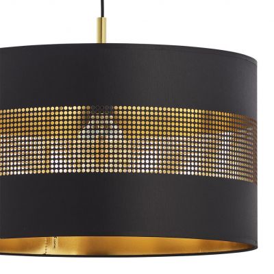 TK-Lighting lampa wisząca Tago Black 1xE27 max 60W czarna/złota (3211)