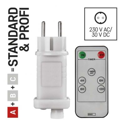 Zasilacz + pilot oświetlenie łączone max. 800 LED timer EMOS (D1ZW02)