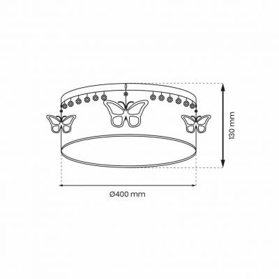 Lampa sufitowa dziecięca Papilion E27 Milagro MLP8283 (MLP8283)