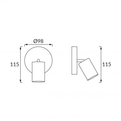 Oprawa ścienno-sufitowa UNO E27 1C BLACK 03813 IDEUS (03813)