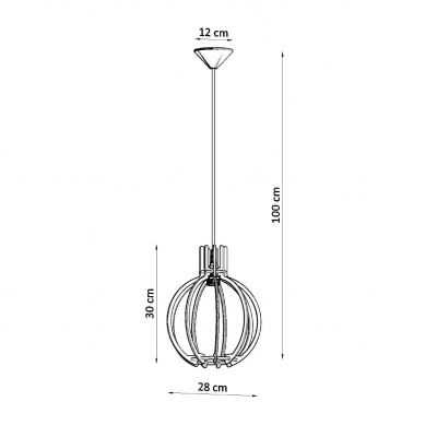 Sollux Lampa wisząca ARANCIA naturalne drewno SL.0391 (SL.0391)