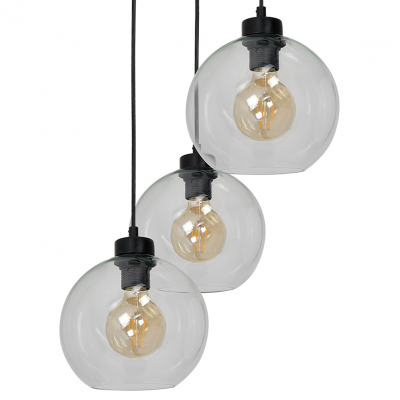 Milagro lampa wisząca Sofia Clear 3xE27 czarna MLP6582 (MLP6582)