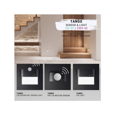 Czujnik ruchu Tango PIR 120 Motion Sensor 0,2W 10V DC IP20 czarny mat  SKOFF (MC-TAN-D-0-1-ML-ML-01)