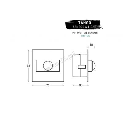 Czujnik ruchu Tango PIR 120 Motion Sensor 0,2W 10V DC IP20 czarny mat  SKOFF (MC-TAN-D-0-1-ML-ML-01)