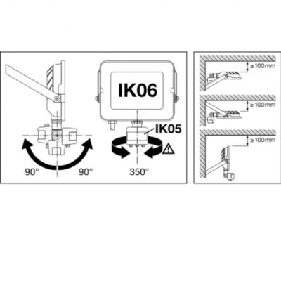 Naświetlacz LED FLOOD COMPACT SENSOR V 10W 830 SYM 100 BK 4058075575226 LEDVANCE (4058075575226)
