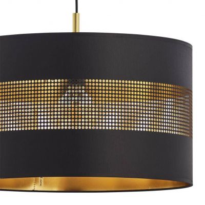 TK-Lighting lampa wisząca Tago Black 1xE27 max 60W czarna/złota (3211)