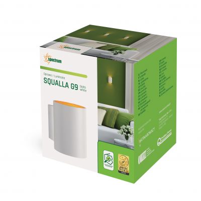Kinkiet Squalla G9 IP20 tuba biała złota  SLIP006003 Spectrum Led (SLIP006003)